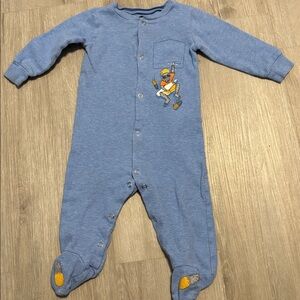 Hurley Blue Baby Onesie with Cartoon Embroidery